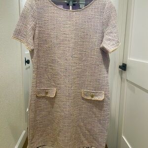 Isaac Mizrahi lavender and Cream Tweed Mini Dress Size XL
